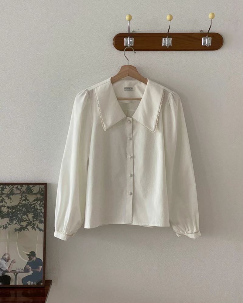 WEEKPLAN韓國直郵女裝新品24秋冬熱賣職業人氣襯衫蕾絲衫BLACKPIG襯衫/蕾絲衫