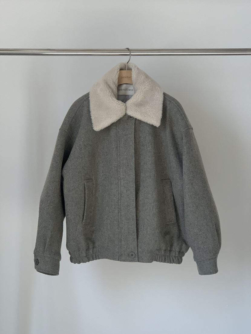 Sendtwo韓國代購女士新款真品人氣推薦時尚24秋夏短款棉服羊毛SENDTWO短款棉服