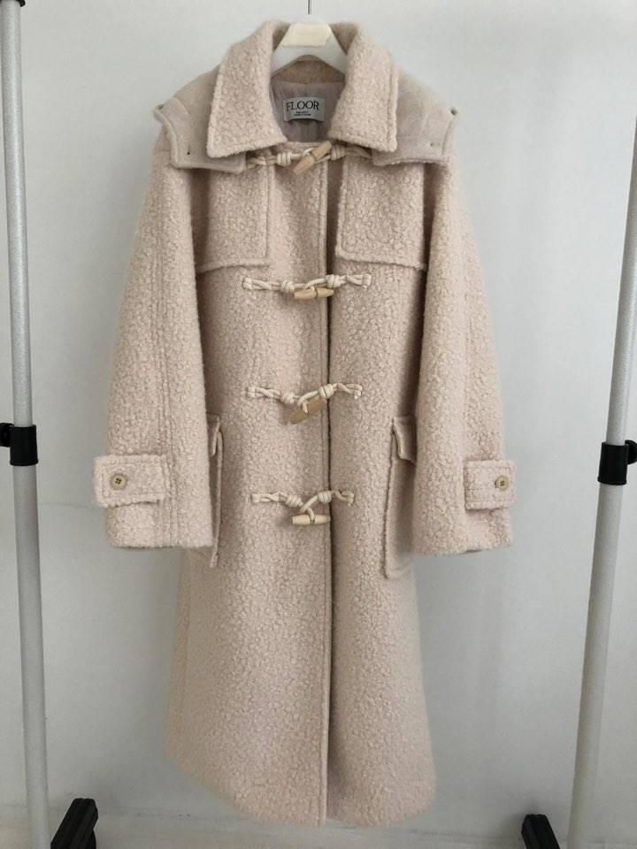 FLOOR東大門代購女裝新品熱賣真品人氣休閑職業中長款大衣連帽DRESS ROOM中長款大衣