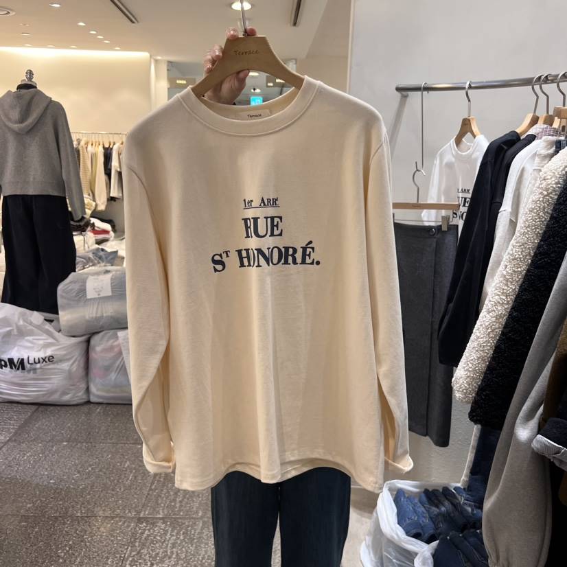 Terrace直郵韓國代購女裝新品時尚人氣24秋冬職業推薦長袖T恤TERRACE長袖T恤
