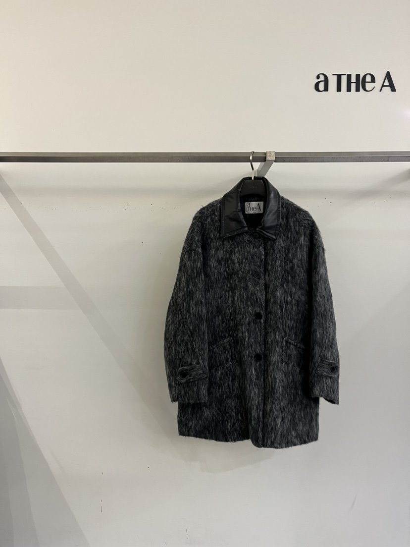 aTHeA韓國直郵女裝新款職業熱賣休閑真品時尚24秋冬短款大衣羊毛ATHEA短款大衣