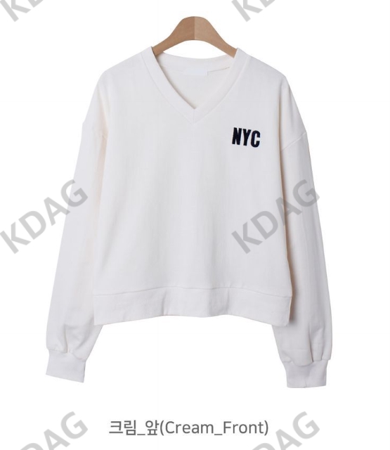 BLESSU直郵韓國代購女裝新品職業24秋冬真品時尚推薦衛衣V領BLESSU衛衣