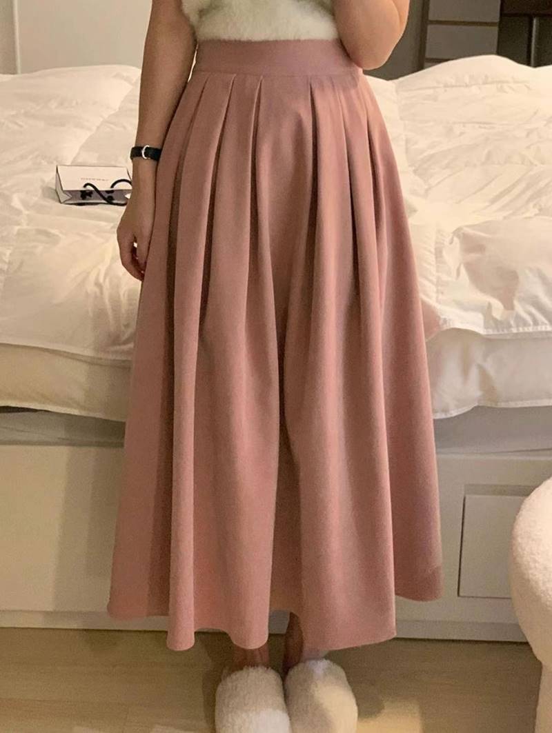 MY YOUNG韓國直郵東大門實拍女裝新品24秋冬時尚人氣休閑長裙RIPPLE長裙