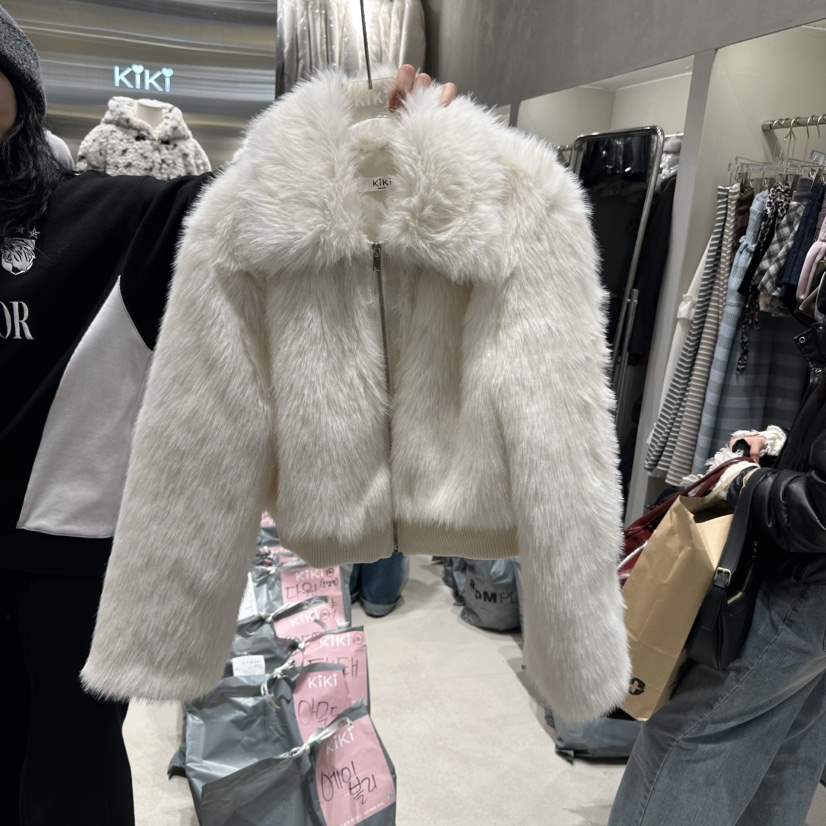 KiKi直郵韓國代購女裝新款24秋冬職業人氣時尚休閑短款大衣KIKI短款大衣