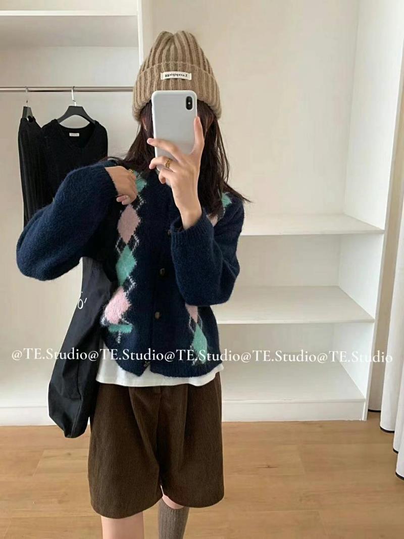 KKANNJUU韓國直郵女裝新款時尚24秋冬熱賣職業休閑真品針織衫KKAMJUU針織衫