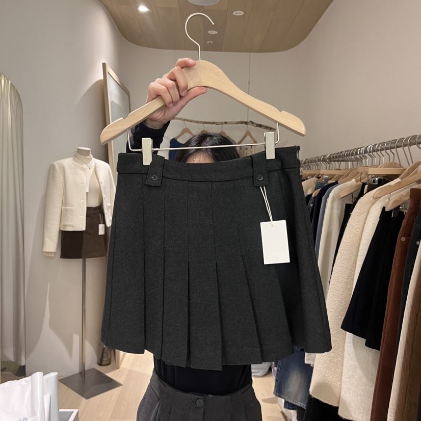 VAINLLA韓國直郵女裝新品24秋冬休閑時尚熱賣推薦短裙百褶羊毛RE:FRESH短裙
