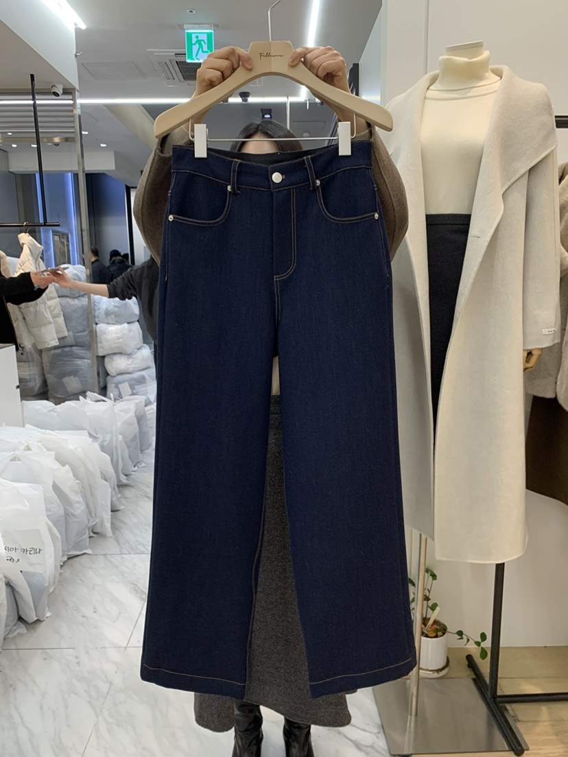 Fillmor韓國直郵女裝新品真品推薦時尚24秋冬牛仔褲加絨綁帶FILLMOR牛仔褲