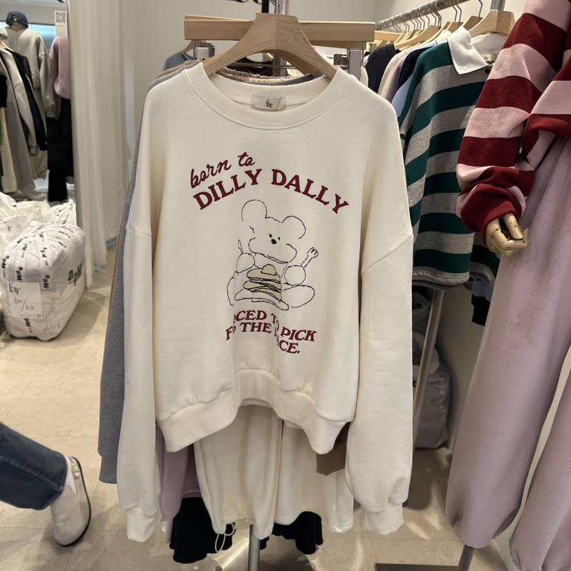 FAR直郵韓國代購女裝新品24秋冬推薦休閑職業時尚衛衣加絨抓絨X-MOOD衛衣