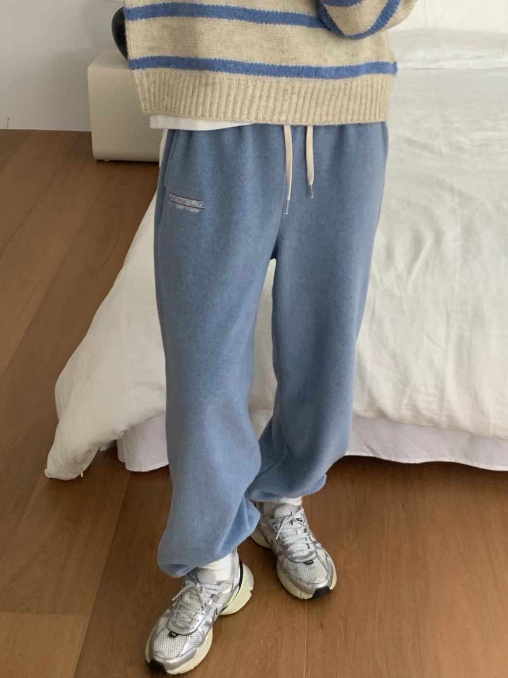 DAOWL東大門代購女裝新品休閑人氣時尚職業真品24秋夏休閑褲刺繡NUFF休閑褲