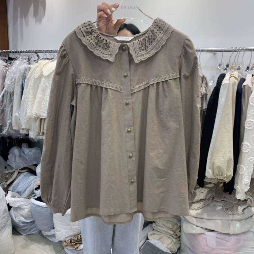 THE LENA韓國直郵女裝新款真品休閑24秋夏人氣推薦襯衫蕾絲衫NWEOL襯衫/蕾絲衫