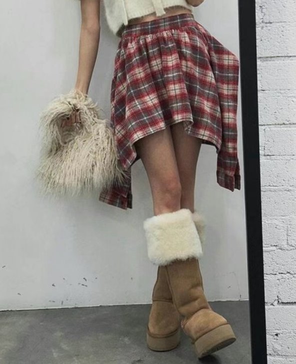 BLACK LINE韓國直郵女裝新品時尚熱賣休閑真品24秋冬裙褲格紋BLACK LINE裙褲