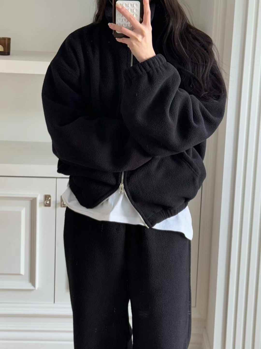 around110韓國直郵東大門代購女裝新品人氣職業真品衛衣拉鏈around110衛衣