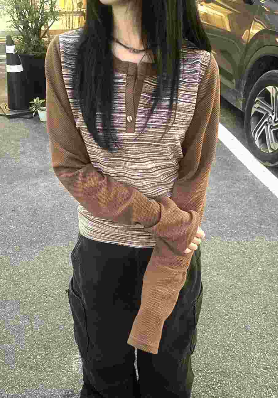 THELACREAM東大門直郵女裝新款真品時尚熱賣休閑24秋夏長袖T恤THELACREAM長袖T恤