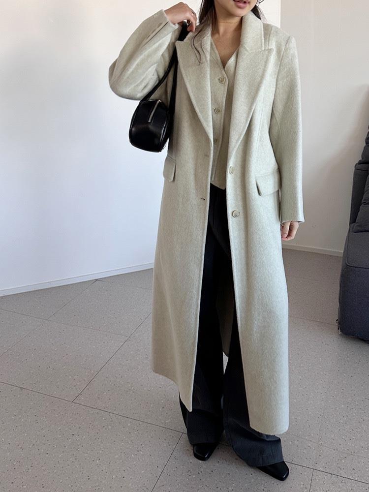 BONHEUR直郵韓國代購女裝新品推薦職業真品人氣中長款大衣手工BONHEUR-2件起中長款大衣