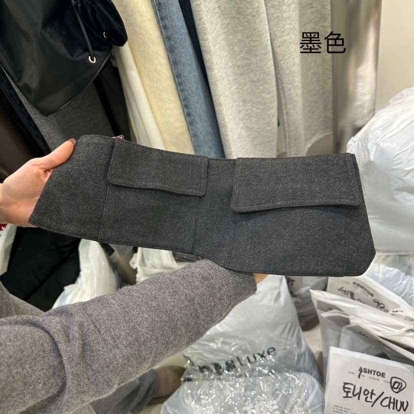 ASHTOE韓國直郵女裝新款24秋冬真品人氣職業時尚腰帶羊毛腰帶ASHTOE腰帶