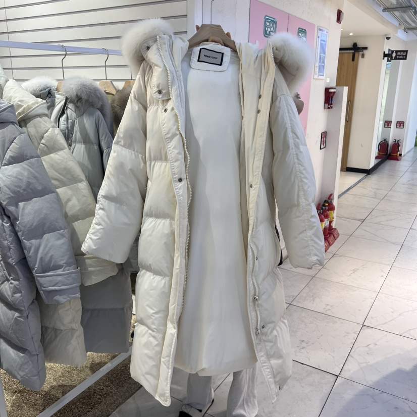 SIMPLE PARK/WMSTORY韓國直郵東大門代購女裝新品休閑長款羽絨服含腰帶填充SIMPLE PARK/WMSTORY長款羽絨服