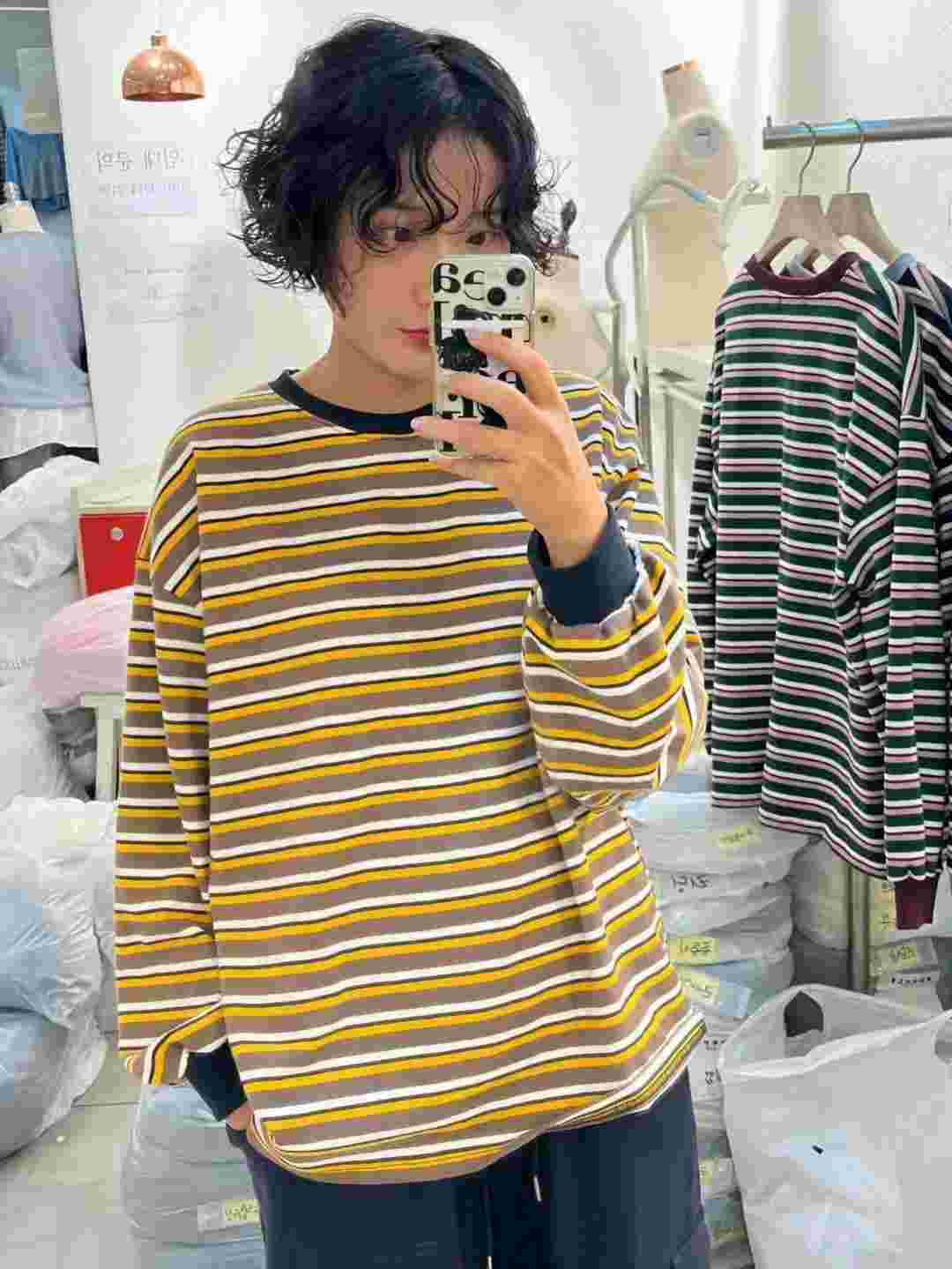 TREEAN韓國直郵東大門實拍女裝新品人氣職業真品24秋冬長袖T恤TREEAN長袖T恤