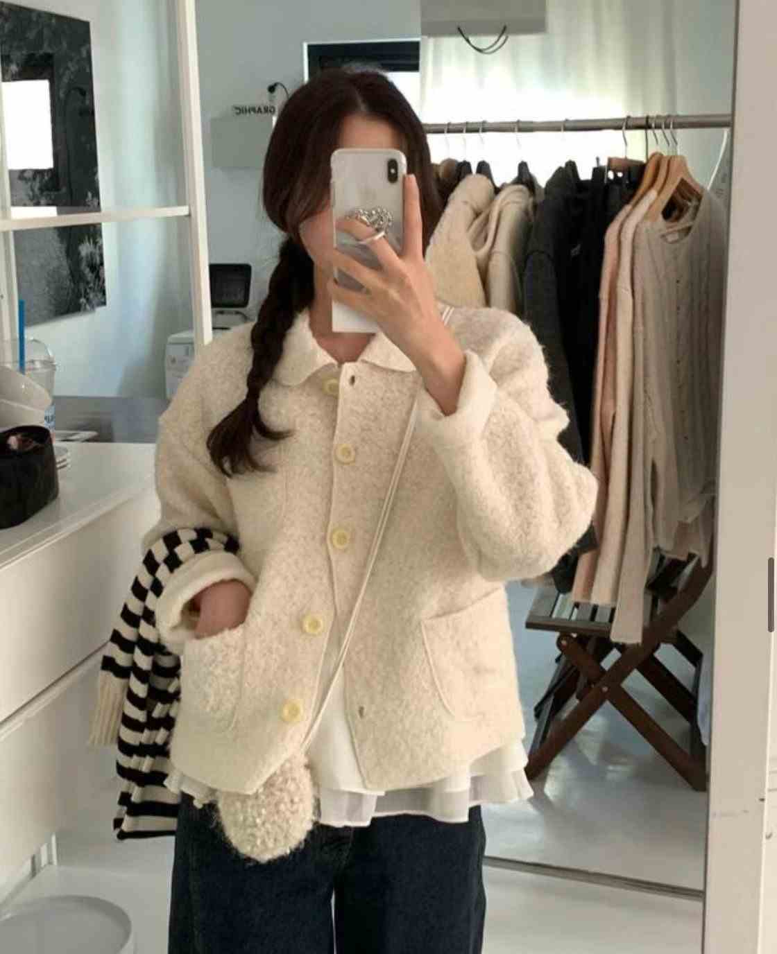 TREEAN直郵韓國代購女裝新品推薦熱賣人氣24秋冬職業真品夾克TREEAN夾克