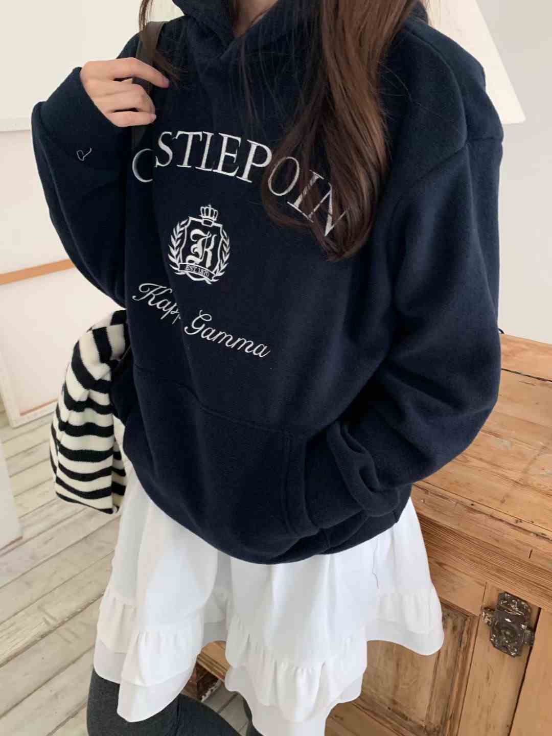 WEARME東大門代購女士新款熱賣職業24秋冬人氣衛衣抓絨連帽WEARME衛衣