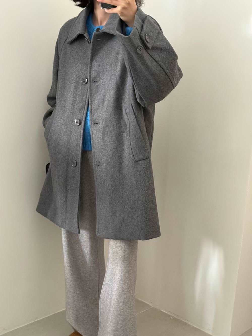 WEARME東大門代購女裝新品推薦時尚24秋冬熱賣休閑中長款大衣WEARME中長款大衣