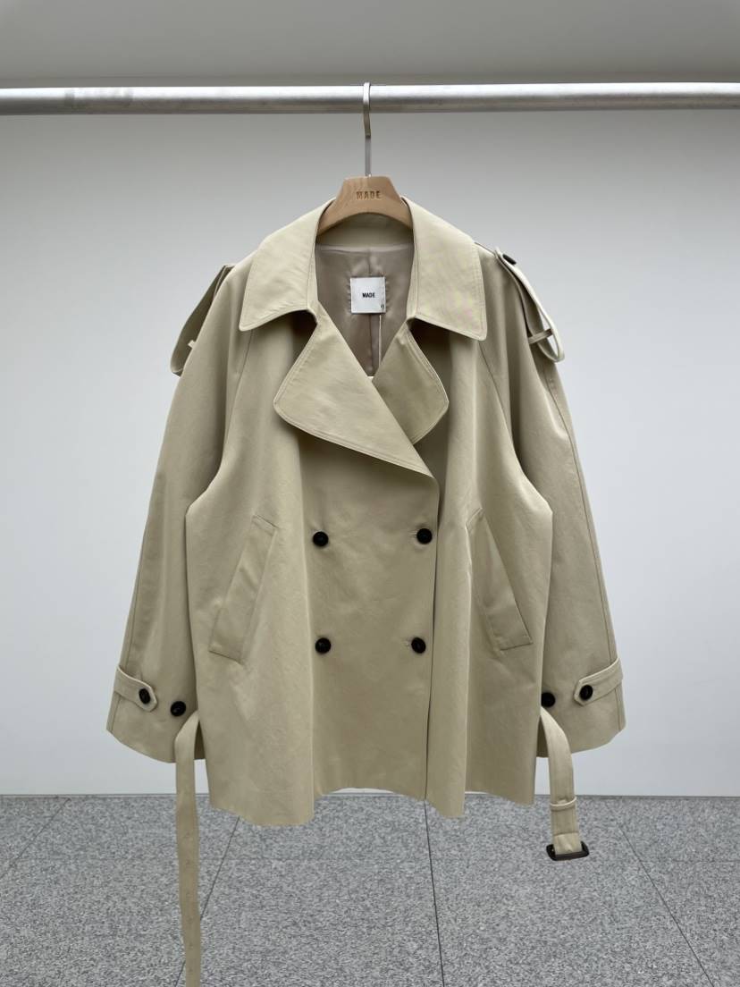 MADE-P東大門代購女裝新品熱賣推薦24秋冬人氣長款風衣含腰帶MADE-P長款風衣