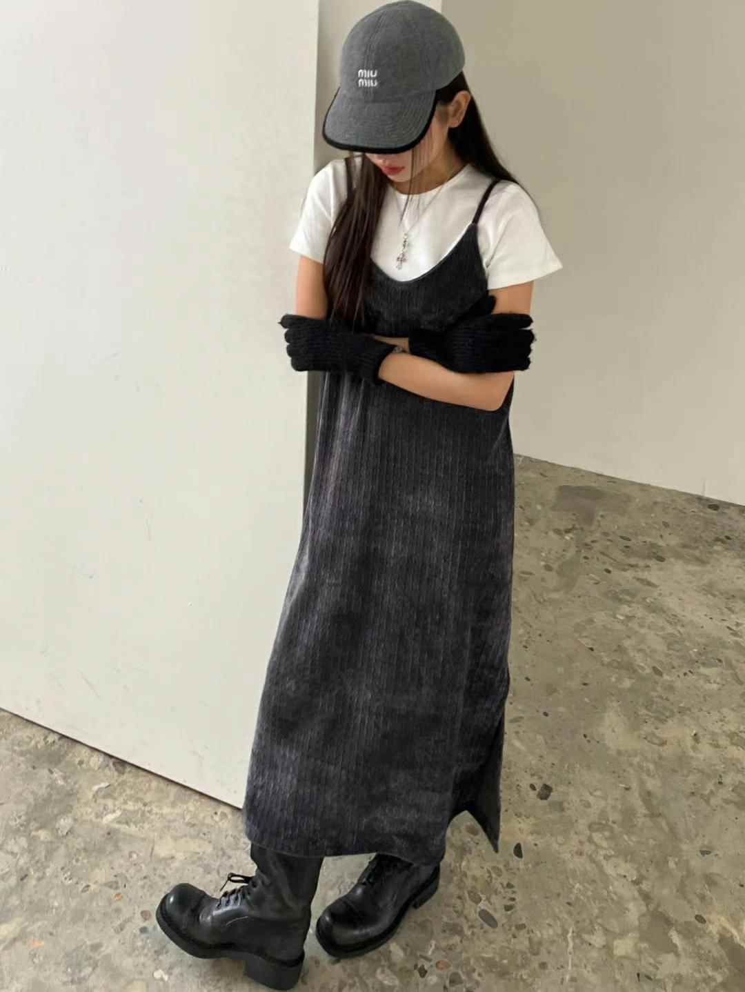 REGULAR韓國直郵女士新款推薦真品人氣職業時尚連衣裙天鵝絨REGULAR連衣裙