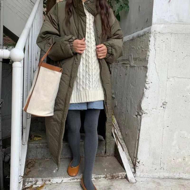 9nine韓國直郵東大門實拍女裝新品推薦24秋冬休閑真品長款棉服9nine長款棉服