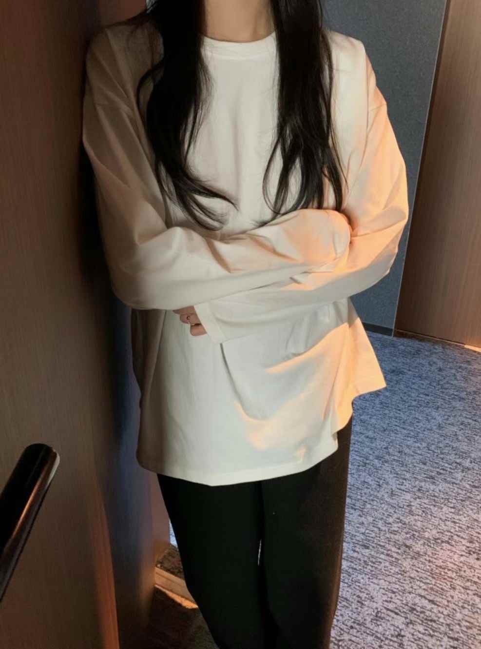 RATEL韓國直郵東大門實拍女裝新款時尚熱賣職業24秋冬長袖T恤RATEL長袖T恤