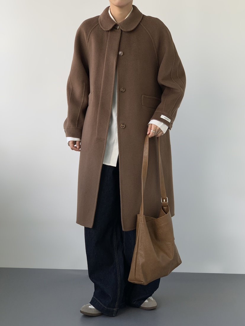 HER韓國直郵女裝新品人氣休閑熱賣時尚24秋冬職業中長款大衣HER中長款大衣