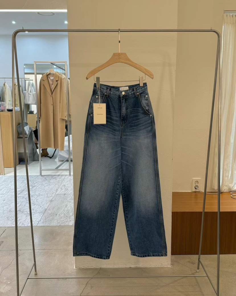 BPLAN韓國直郵東大門代購女裝新品24秋冬推薦職業時尚牛仔褲BPLAN牛仔褲