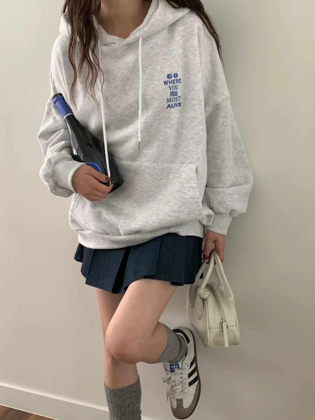 OBE韓國直郵女裝新款休閑24秋冬推薦職業時尚人氣真品衛衣加絨OBE衛衣