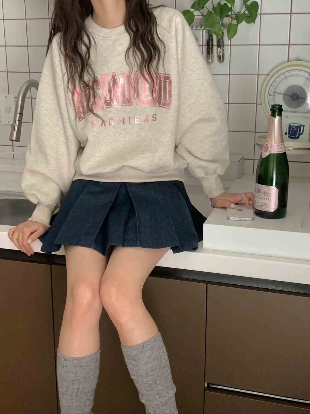 OBE東大門實拍女裝新品推薦熱賣時尚真品人氣休閑24秋冬衛衣加絨OBE衛衣