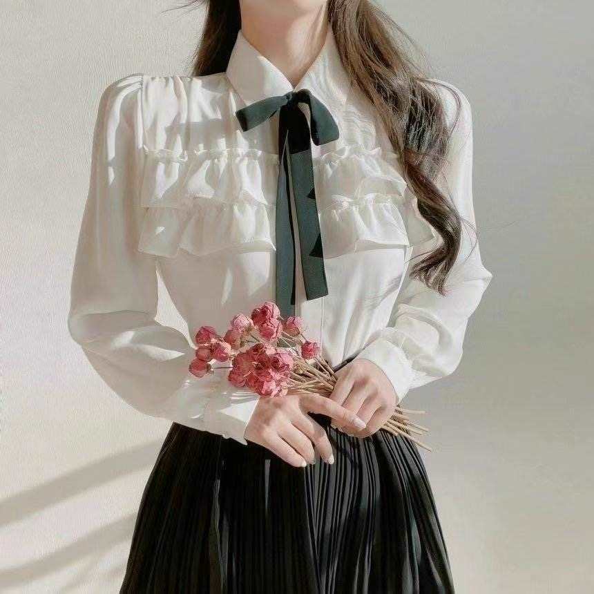 OLIVIA韓國直郵女士新品真品休閑熱賣職業24秋冬襯衫蕾絲衫OLIVIA襯衫/蕾絲衫