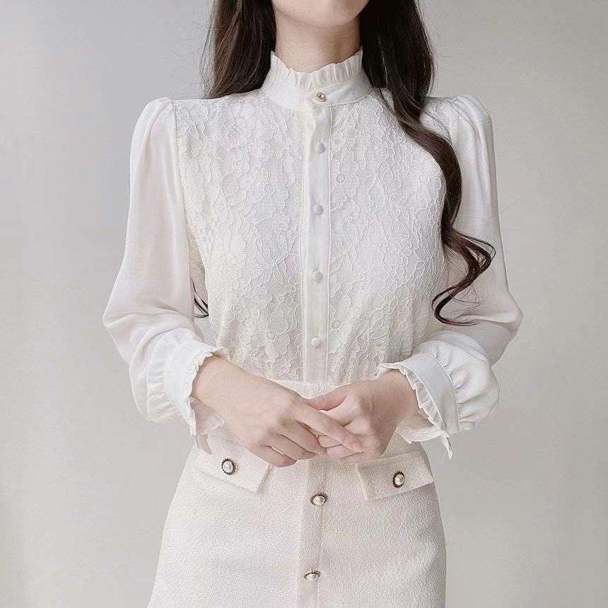 OLIVIA東大門代購女裝新品職業時尚人氣真品襯衫蕾絲衫蕾絲OLIVIA襯衫/蕾絲衫