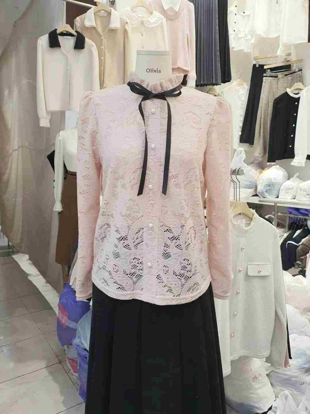 OLIVIA東大門實拍女裝新款職業熱賣推薦人氣真品襯衫蕾絲衫OLIVIA襯衫/蕾絲衫
