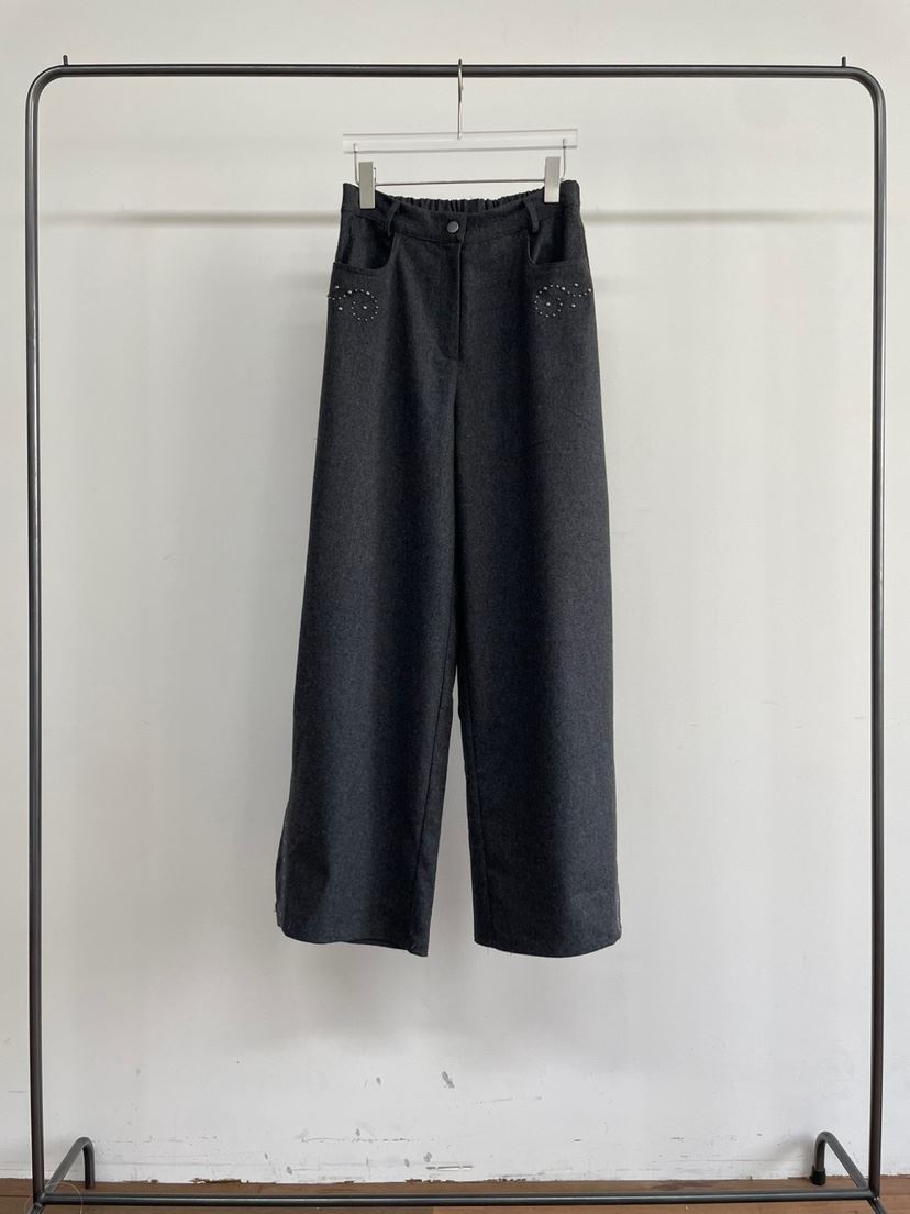 TEXTURE東大門代購女裝新品人氣真品職業熱賣時尚24秋冬休閑褲待定休閑褲