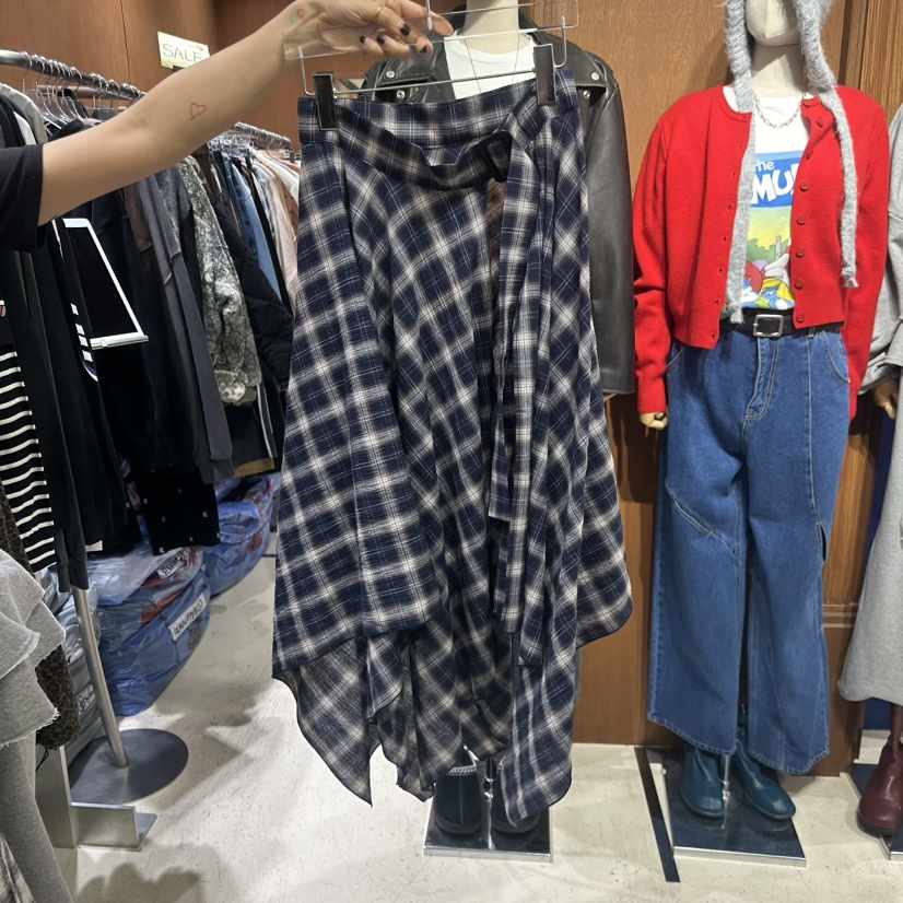 AMOUR東大門代購女士新款人氣推薦時尚半身裙中短裙春款格紋AMOUR半身裙/中短裙