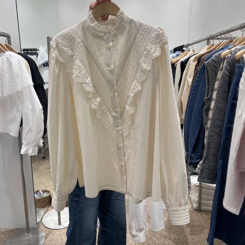 A STORE韓國直郵女裝新款真品休閑人氣24秋冬襯衫蕾絲衫春款A STORE襯衫/蕾絲衫