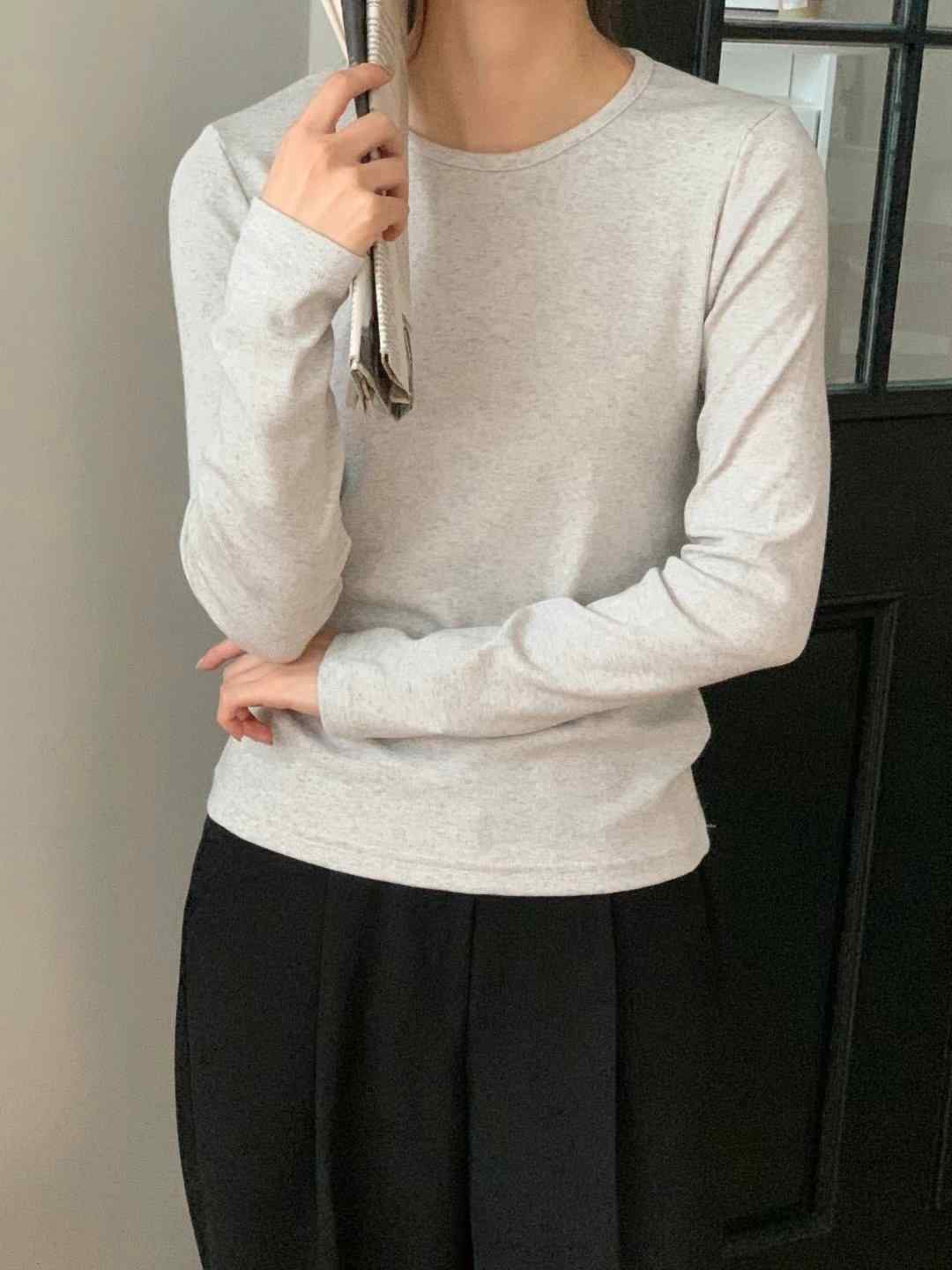 TDOUBLEJ東大門實拍女裝新款真品休閑熱賣推薦24秋冬長袖T恤TDOUBLEJ長袖T恤