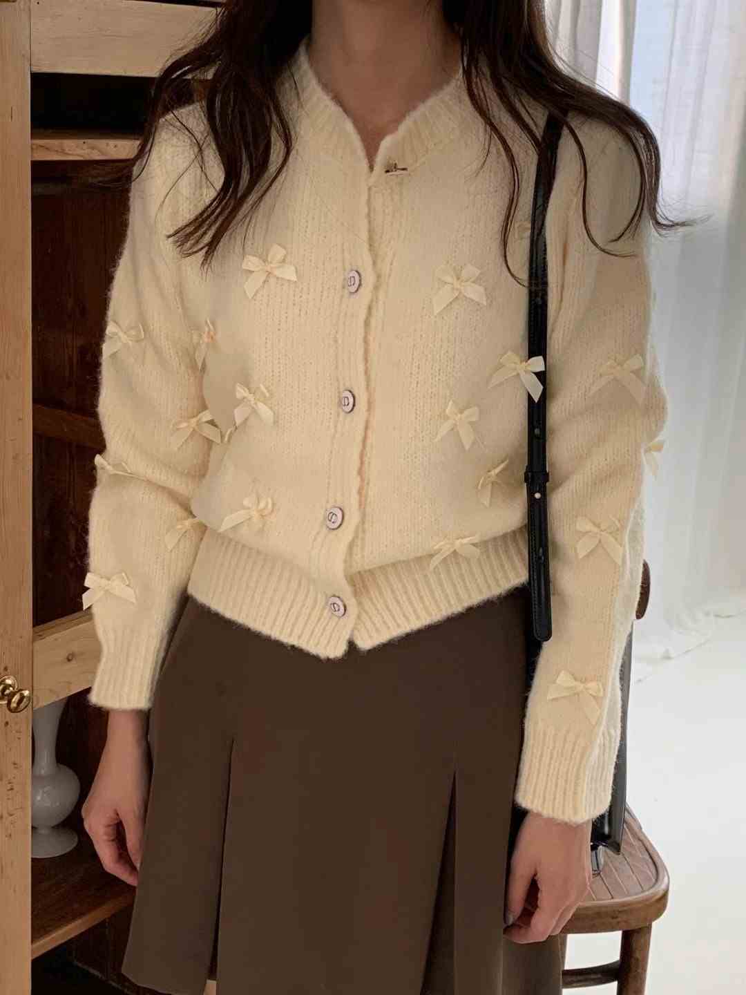 TDOUBLEJ韓國代購女裝新品人氣熱賣時尚24秋冬推薦休閑針織衫TDOUBLEJ針織衫