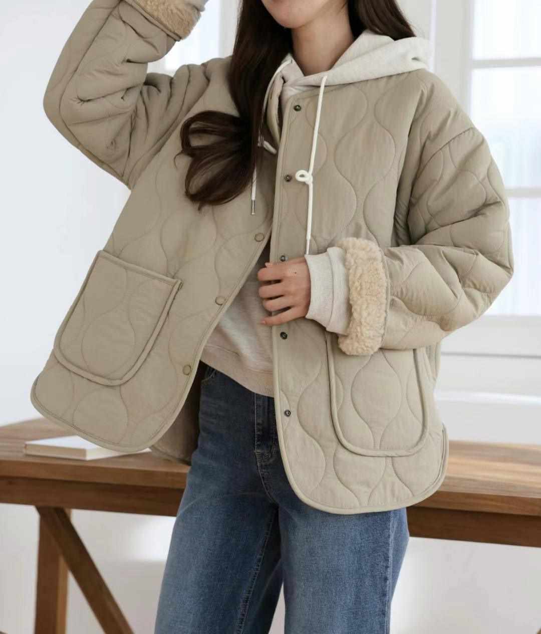 MU 뮤-T東大門直郵女裝新款人氣真品職業推薦短款大衣抓絨MU 뮤-T短款大衣