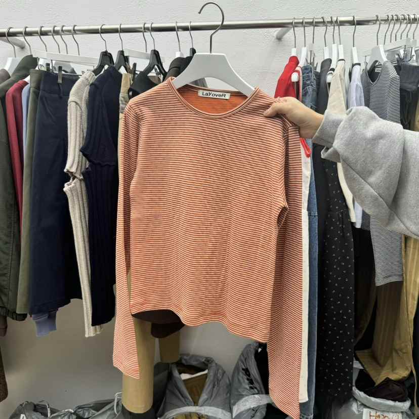 Lay oveR韓國直郵女裝新品人氣時尚職業休閑25春季長袖T恤春款E/E/E長袖T恤
