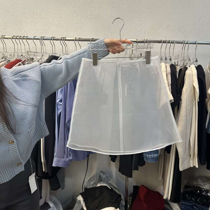 PLOVER韓國直郵女裝新款推薦25春季時尚職業短裙歐根紗春款PLO_VER短裙