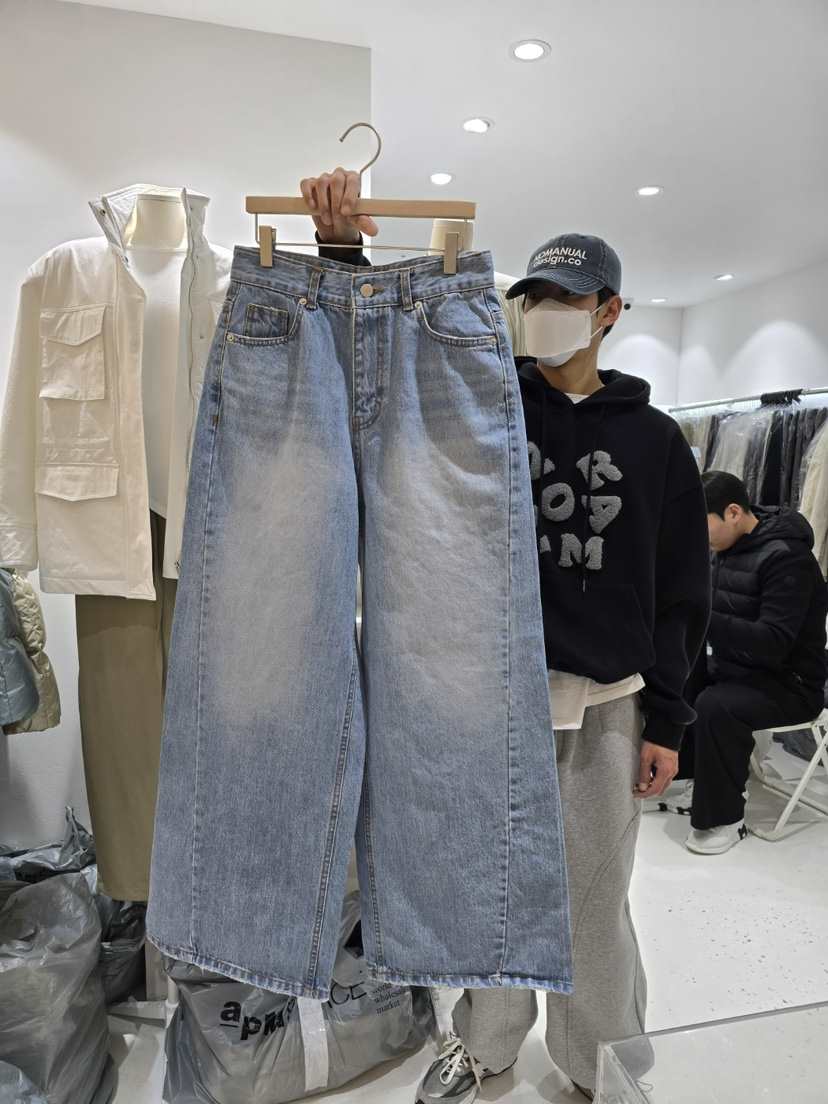 J SHOP直郵韓國代購女裝新品真品25春夏熱賣牛仔褲闊腿褲春款J_SHOP牛仔褲