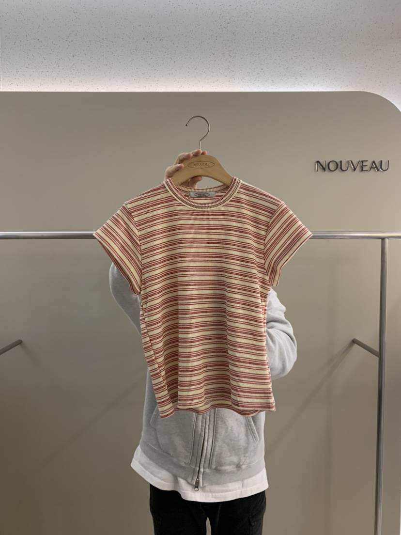 NOUVEAU韓國直郵女裝新款25春夏真品時尚人氣25春季職業T恤NOUVEAUT恤