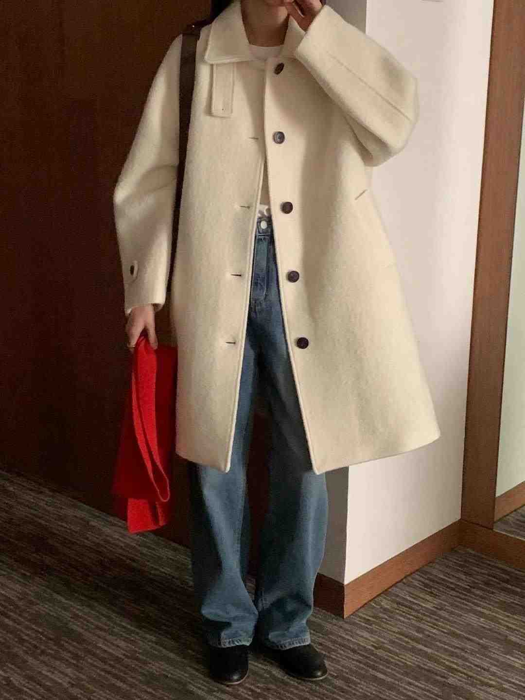 UN.TOY-언토이-T韓國直郵東大門實拍女裝新品職業中長款大衣UN.TOY中長款大衣
