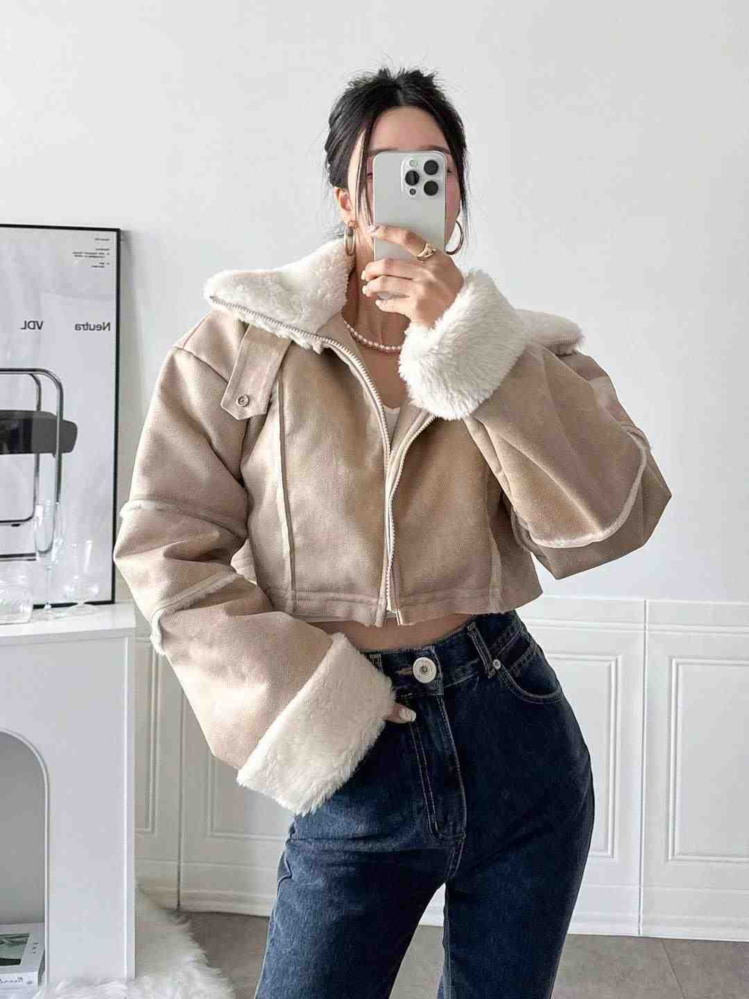LAURENT直郵韓國代購女裝新品25春夏職業真品人氣熱賣夾克羊毛LAURENT夾克