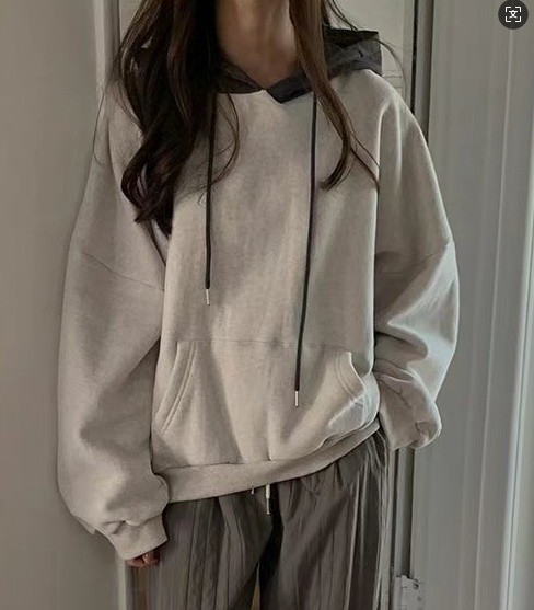 FLATYOU韓國直郵東大門實拍女裝新款推薦人氣真品衛衣羊皮連帽AUBEENDEAR衛衣