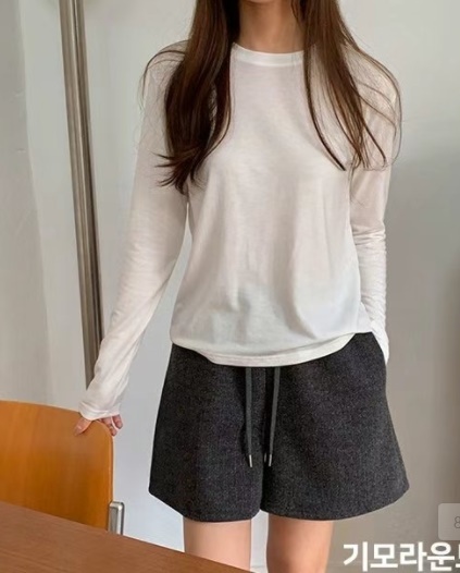 FLATYOU直郵韓國代購女裝新款25春夏時尚推薦熱賣長袖T恤圓領AUBEENDEAR長袖T恤