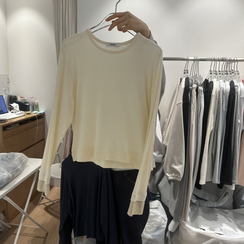 STORIES韓國直郵東大門實拍女裝新品25春夏時尚人氣長袖T恤STORIES長袖T恤